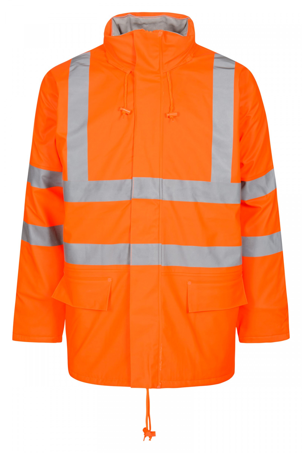 Lyngs E Pu Pvc Vinter Regnjakke Hi Vis Orange Hi Viz Regnt J