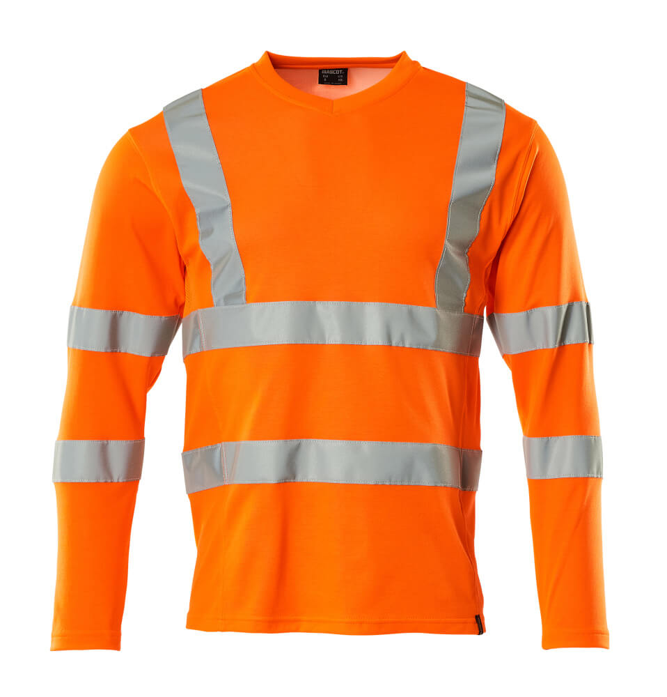 Tøj voksen Kirkegård Mascot® Safe Classic T-shirt, langærmet 18281-995 - hi-vis orange - HI-VIZ T -Shirt - SikkerhedsGiganten