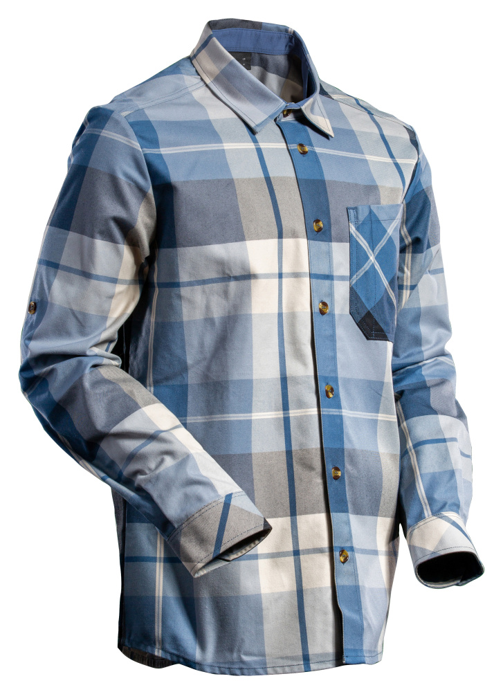 Mascot® Customized skjorte 22904-446 - mørk marine ternet - Skjorter - SikkerhedsGiganten
