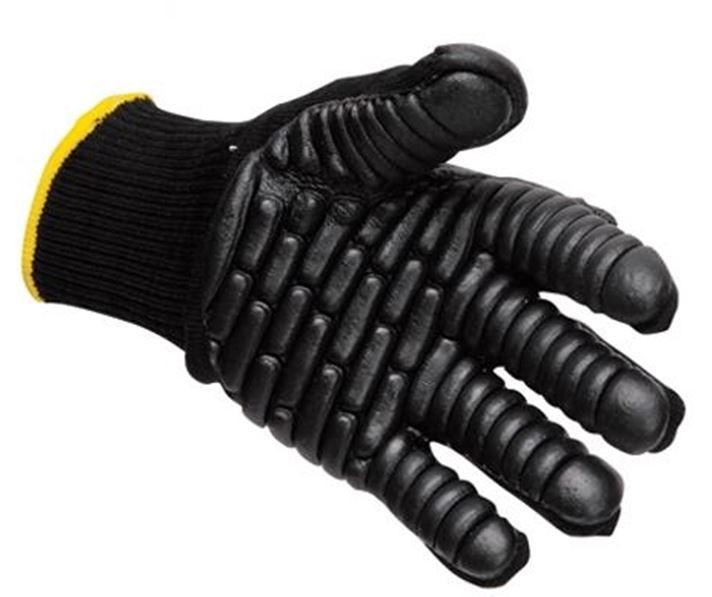sammensnøret Slip sko flydende Anti-vibrationshandske strikket polyesterhandske belagt med gummipuder  Kat:B - Arbejdshandsker - SikkerhedsGiganten