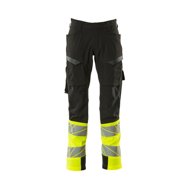 Mascot® Accelerate Safe Bukser med lårlommer - sort/hi-vis gul - HI-VIZ - SikkerhedsGiganten