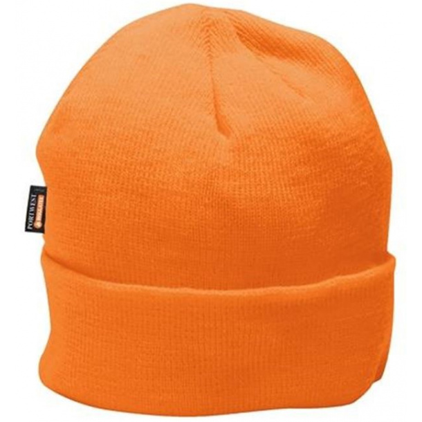 Strikket hue med Insulatex orange one-size - Hatte huer SikkerhedsGiganten