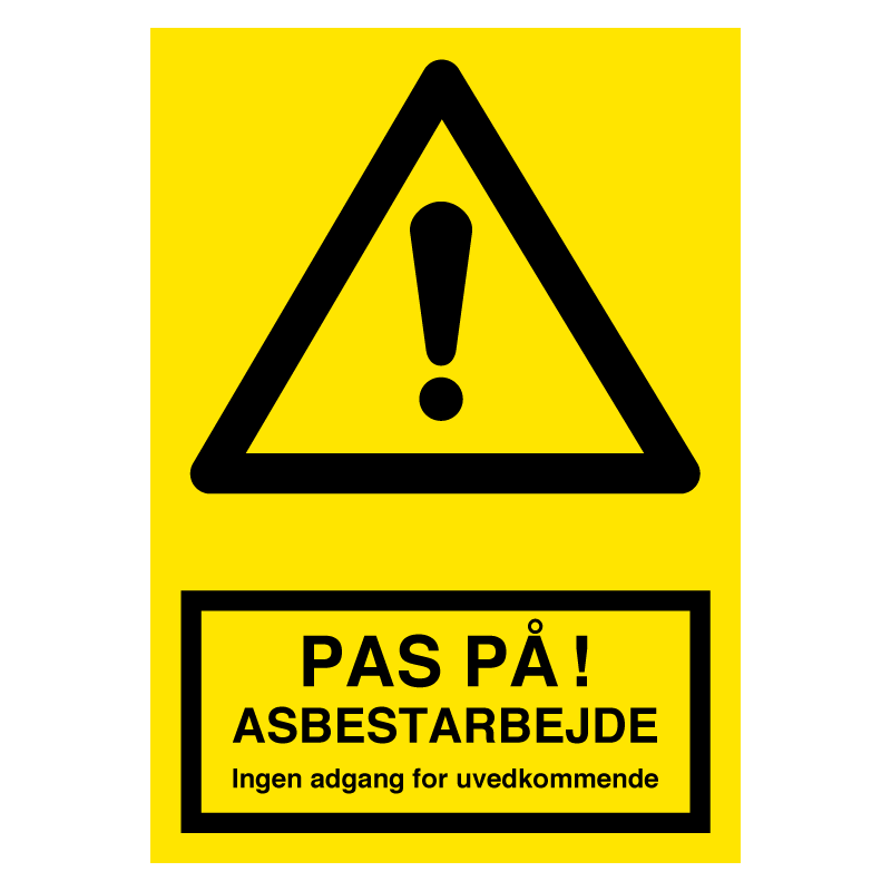 Advarselsskilt Asbest Adgang forbudt - Advarselsskilte