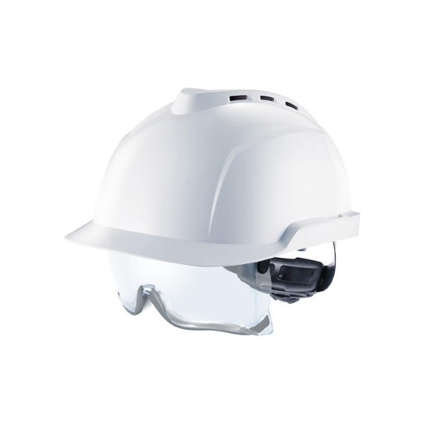 ledsager mikro frivillig MSA V-Gard 930 ventileret hjelm med skruejustering og visir hvid -  Sikkerhedshjelme - SikkerhedsGiganten